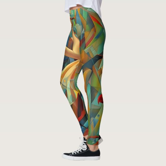 Abstracte kunst kleurrijk leggings (Links)
