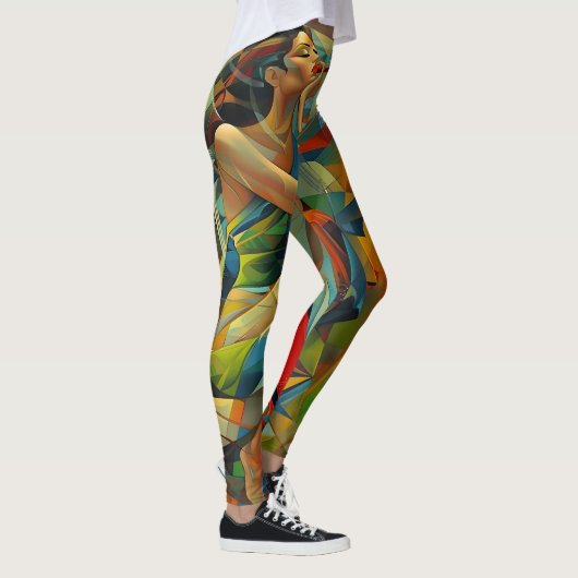 Abstracte kunst kleurrijk leggings (Rechts)