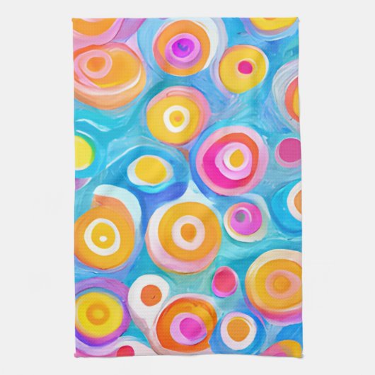 Abstracte Kunst Kleurrijke Cirkels NAAM Leuke Arti Theedoek (Verticaal)