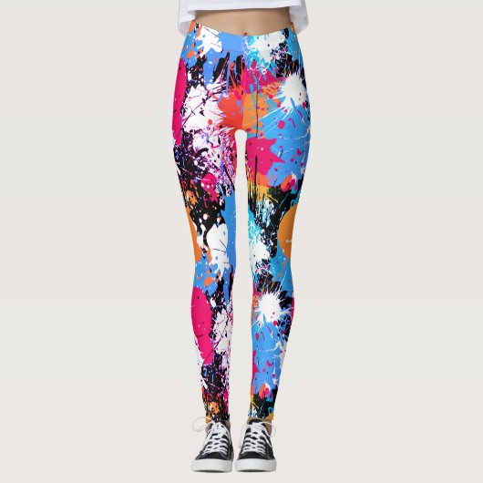 Abstracte kunst - kleurrijke Leggings - Schildspal (Voorkant)