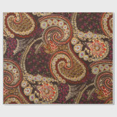 Abstracte Kunst Kleurrijke Paisley Pattern Cadeaupapier (Vlak)