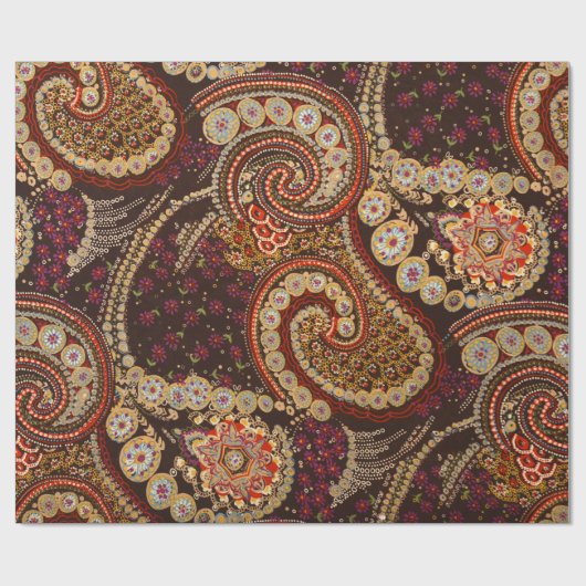 Abstracte Kunst Kleurrijke Paisley Pattern Cadeaupapier (Vlak)