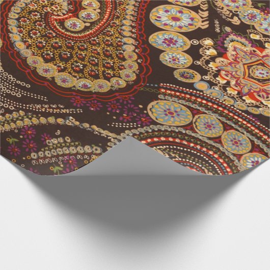  Abstracte Kunst Kleurrijke Paisley Pattern Cadeaupapier (Hoek)