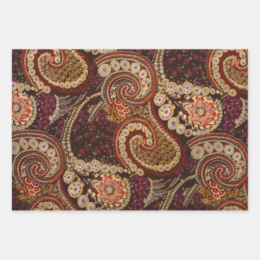  Abstracte Kunst Kleurrijke Paisley Pattern Inpakpapier Vel (Voorkant 2)