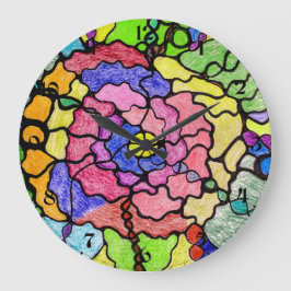 Abstracte Kunst Kleurrijke Prachtige Bloem Schilde Grote Klok