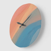 Abstracte kunst Kleurrijke Waterverf Roze Blauw Grote Klok (Hoek)