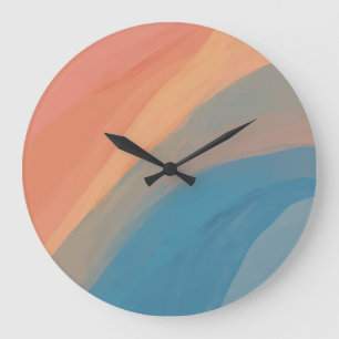 Abstracte kunst Kleurrijke Waterverf Roze Blauw Grote Klok