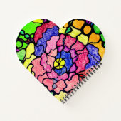 Abstracte Kunst Kleurrijke Wonderlijke Bloem Notitieboek (Achterkant)