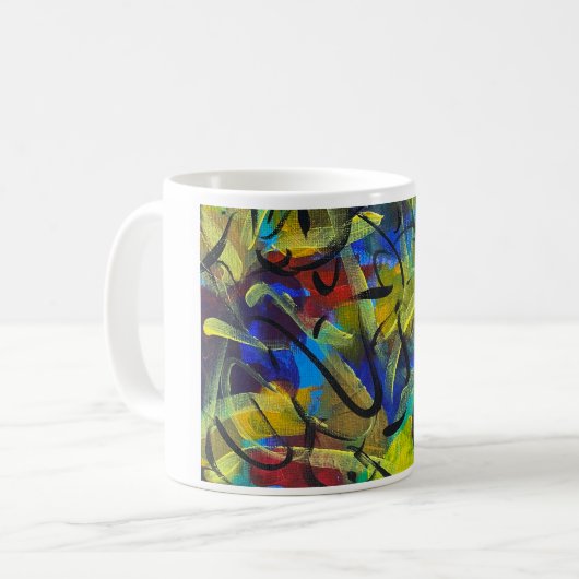 Abstracte Kunst Koffiemok (Voorkant links)