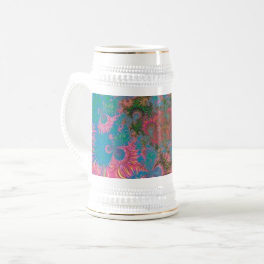 Abstracte kunst koralen bierpul (Voorkant links)