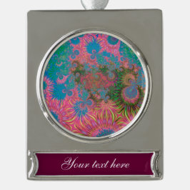 Abstracte kunst koralen verzilverd banner ornament