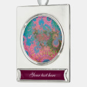 Abstracte kunst koralen verzilverd banner ornament (Links)