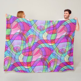 Abstracte Kunst - Kronkelige Lussen Naadloos Patro Fleece Deken