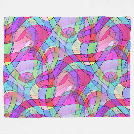 Abstracte Kunst - Kronkelige Lussen Naadloos Patro Fleece Deken (Voorkant (Horizontaal))
