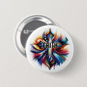 Abstracte Kunst Kruis Geloof Ronde Button 5,7 Cm (Voorkant /achterkant)