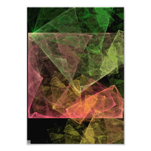 Abstracte Kunst Kubieke Ruimte Foto Afdruk