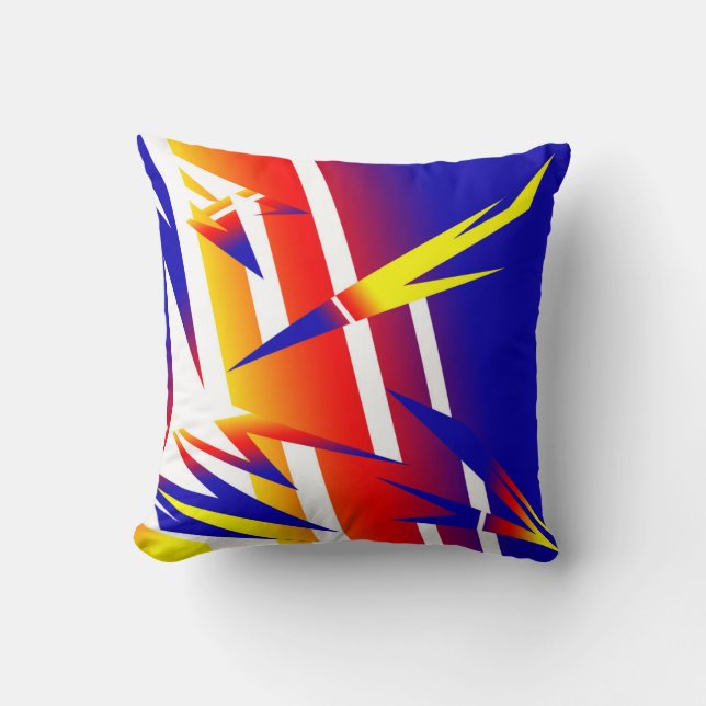 Abstracte Kunst Kussen met Positieve Vibes Onweer (Voorkant)