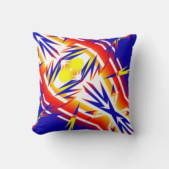 Abstracte Kunst Kussen met Positieve Vibes Onweer (Voorkant)