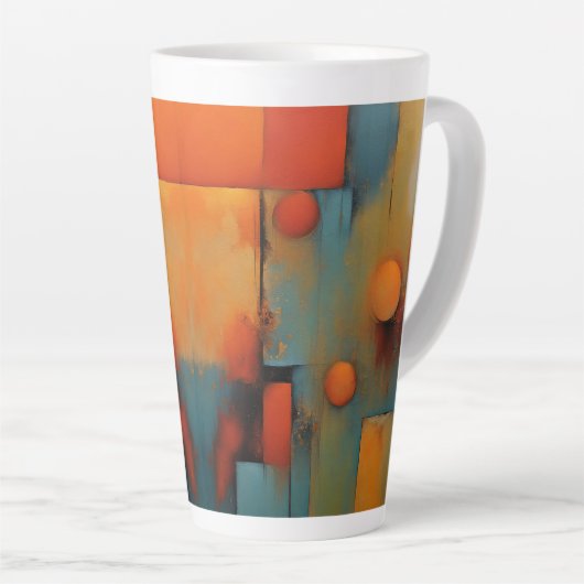 Abstracte kunst latte mok (Rechterhoek)
