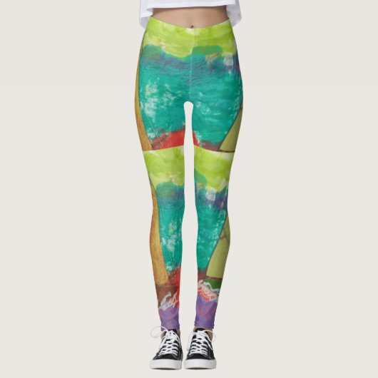 Abstracte kunst leggings (Voorkant)