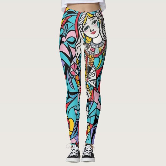abstracte kunst leggings (Voorkant)