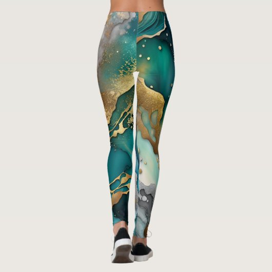 Abstracte kunst Leggings - Elegante marmeren print (Achterkant)