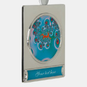 Abstracte Kunst Lentetuin Verzilverd Banner Ornament (Rechts)