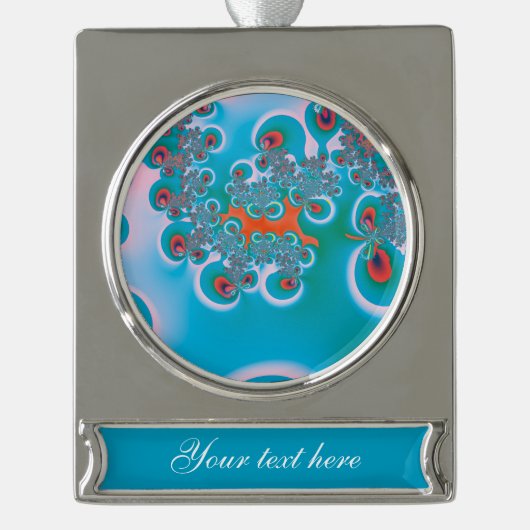 Abstracte Kunst Lentetuin Verzilverd Banner Ornament (Voorkant)