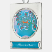 Abstracte Kunst Lentetuin Verzilverd Banner Ornament (Links)