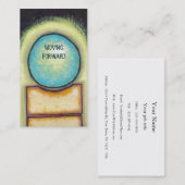 Abstracte kunst leuke blauwe cirkel met je woorden visitekaartje (Voorkant / Achterkant)