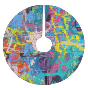 Abstracte kunst: Levendige schilderexpressie Kerstboom Rok