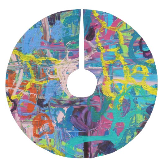 Abstracte kunst: Levendige schilderexpressie Kerstboom Rok (Voorkant)