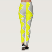 Abstracte kunst lichtgrijs geel houtskoolgrijs leggings (Achterkant)