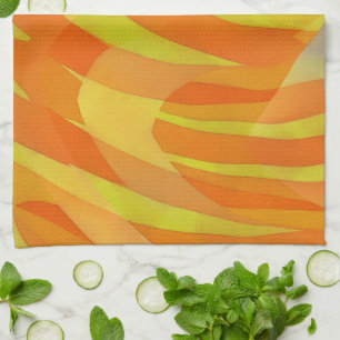 Abstracte Kunst Lijnen en Rondingen Handdoek Oranj