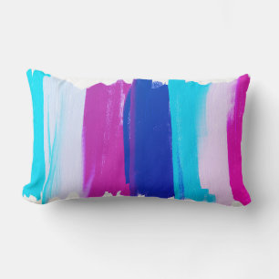 Abstracte Kunst Lijnen Strepen Roze Turquoise Kuss Kussen