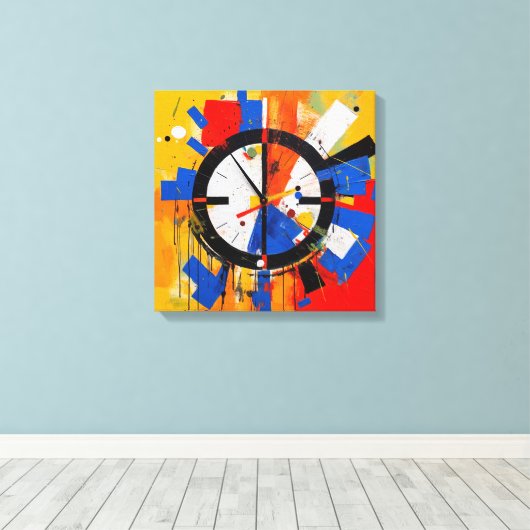 Abstracte kunst lijst canvas afdruk (Insitu (Houten vloer))