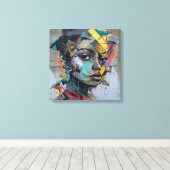 Abstracte kunst lijst canvas afdruk (Insitu (Houten vloer))