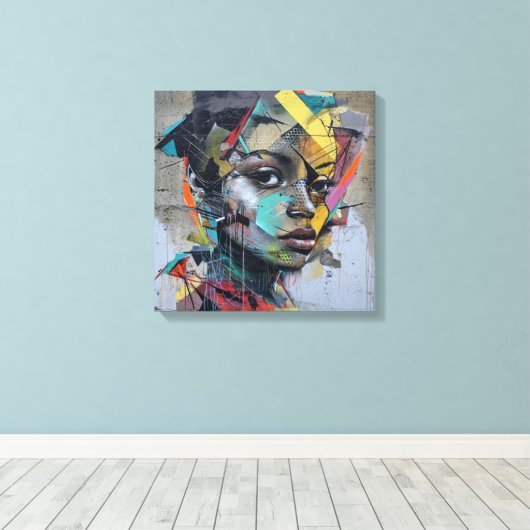 Abstracte kunst lijst canvas afdruk (Insitu (Houten vloer))