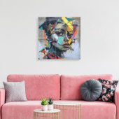 Abstracte kunst lijst canvas afdruk (Insitu (Woonkamer))