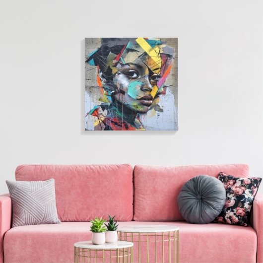 Abstracte kunst lijst canvas afdruk (Insitu (Woonkamer))