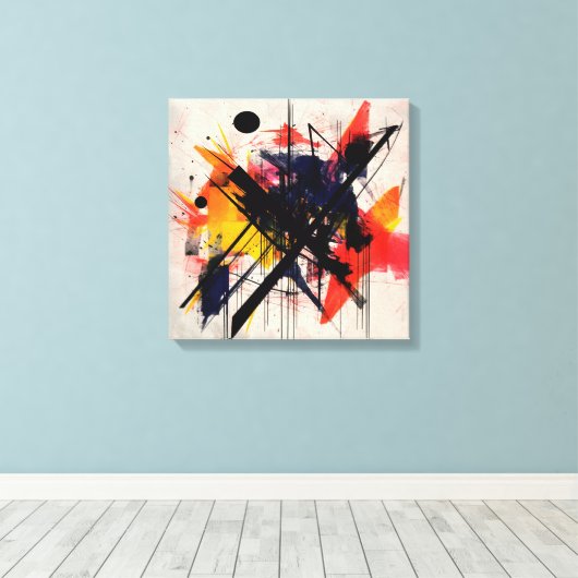 Abstracte kunst lijst canvas afdruk (Insitu (Houten vloer))