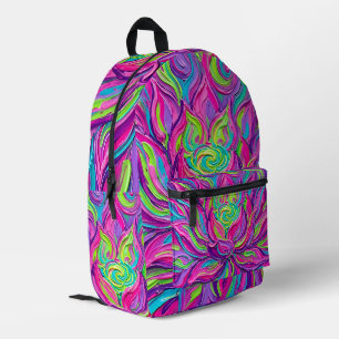Abstracte Kunst Lotus Neon Bloem Rugzak