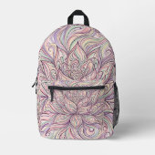 Abstracte Kunst Lotus Pastel Inkt Rugzak (Voorkant)