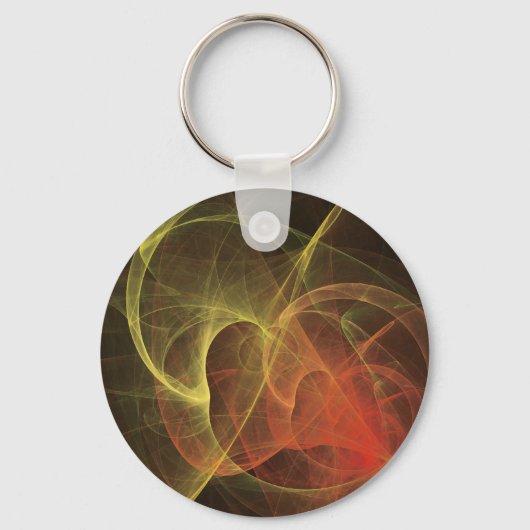 Abstracte Kunst Magische Vlam Sleutelhanger (Voorkant)
