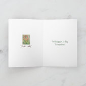 abstracte kunst meerkleurige groene poserende dame kaart (Binnen)