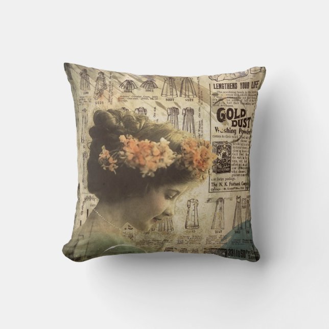 Abstracte Kunst  Meisje Kleding Mode Ads Kussen (Voorkant)