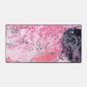 Abstracte kunst met acrylverf giet roze bureaumat (Voorkant)