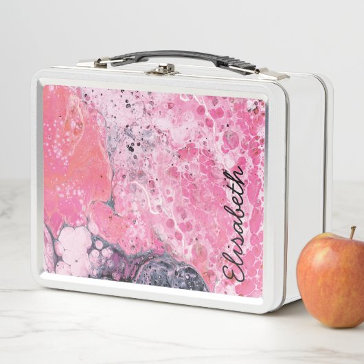 Abstracte kunst met acrylverf | Roze zwart (In situ)