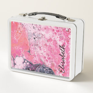 Abstracte kunst met acrylverf Roze zwart