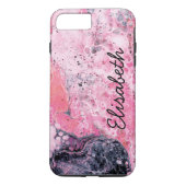 Abstracte kunst met acrylverf | Roze zwart Case-Mate iPhone Case (Achterkant)